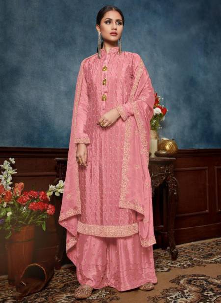 Pink Colour VIPUL ALICE CAT 62 Latest Fancy Designer Festive Wear Chinnon Sequence Work Salwar Suit Collection 4605